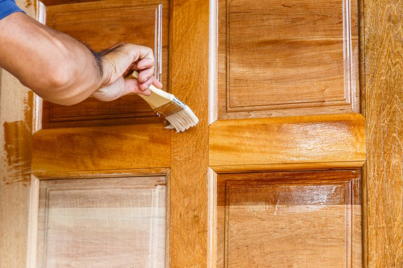 Local Wood Door Staining pros at work