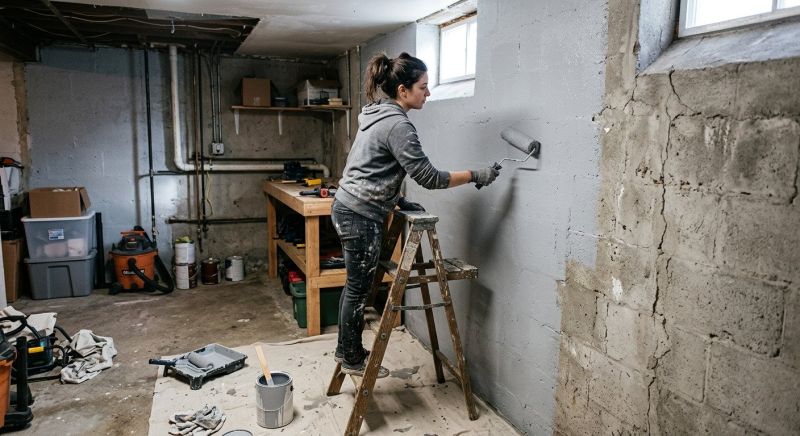 Basement Wall Painting in Kansas City, KS