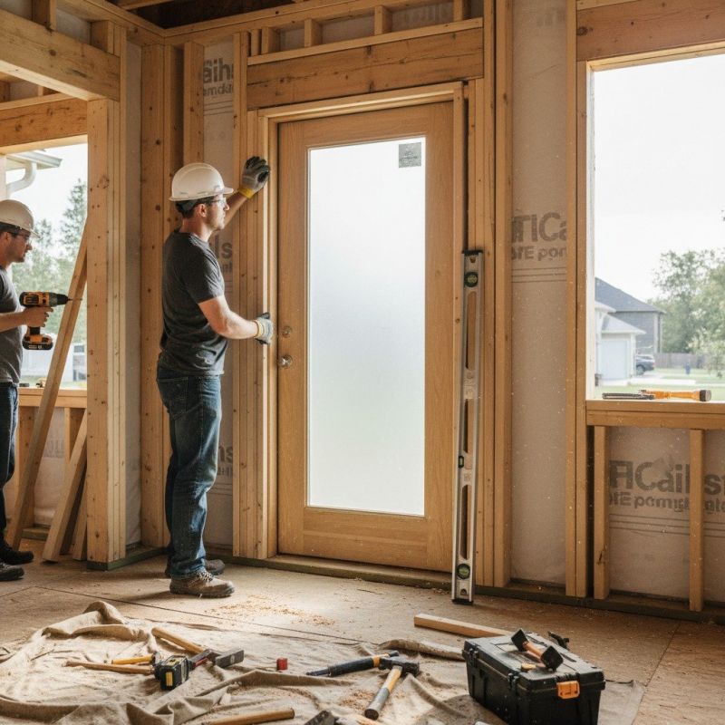 Wood Door Staining detail