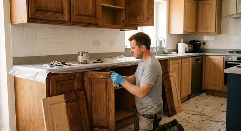 Wood Cabinet Staining in Bloomington, IN